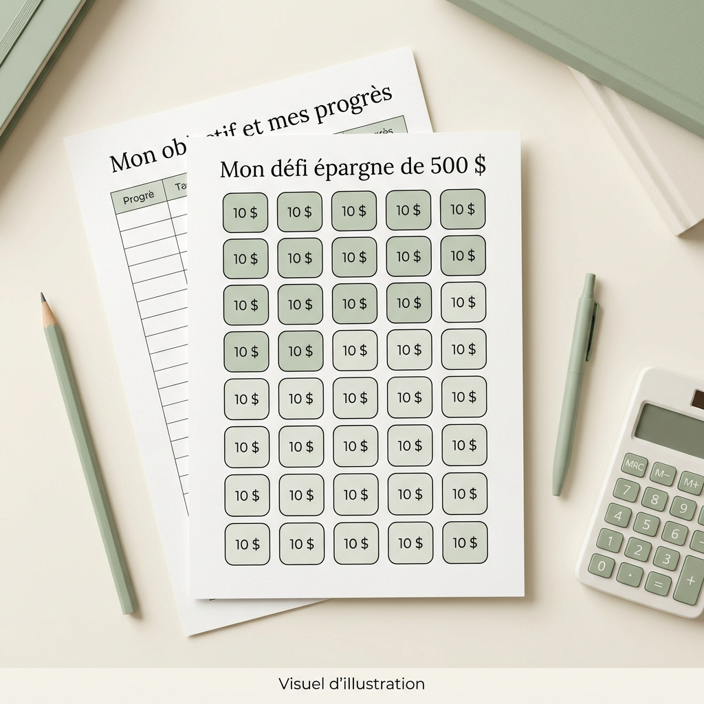 Mon défi épargne de 500 $ | PDF à imprimer