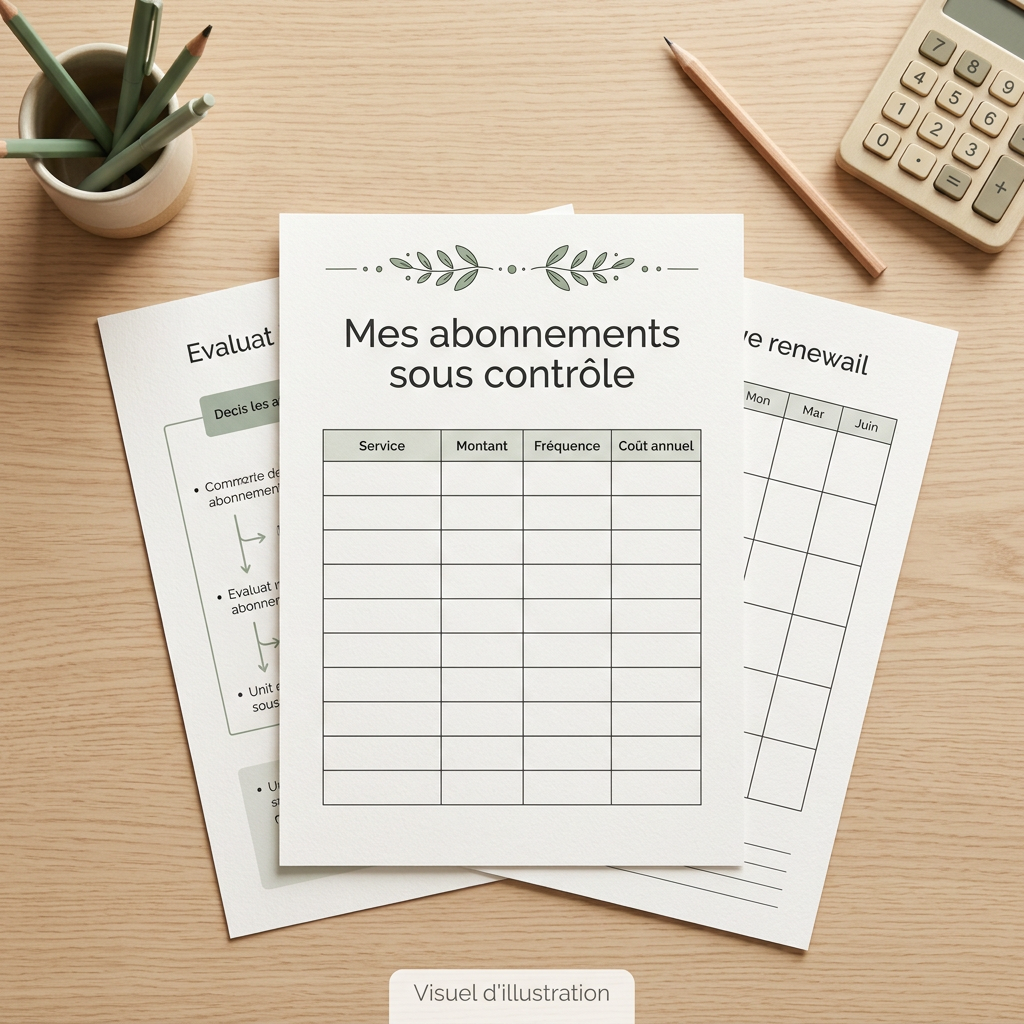 Mes abonnements sous contrôle | Suivi PDF à imprimer